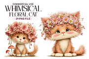 Whimsical Floral Cat PNG, a Seasonal Illustration by Daily.Designs (Thumbnail 1 of 5)