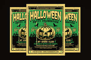 Halloween Party Flyer Retro