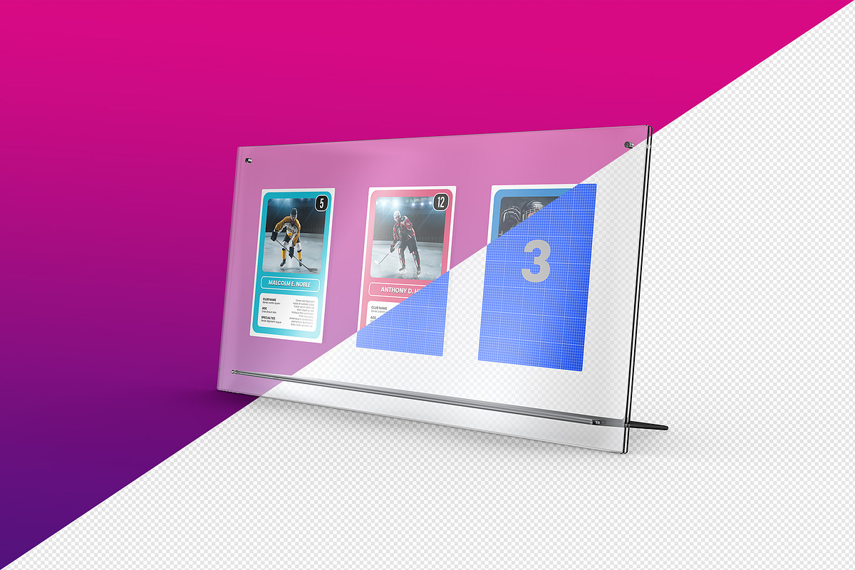 Acrylic Trading Card Display Mockup, an Advertising Mockup by Illusiongraphic (Photo 17 of 24)
