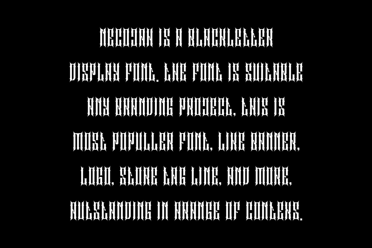 Necojah - Hardcore Gothic Font, a Blackletter Font by QR Design Studio (Photo 4 of 6)