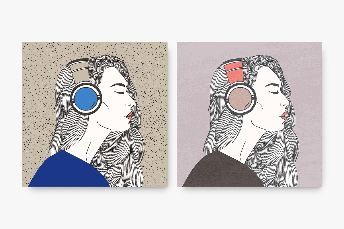 Girl listens to music in headphones, a Person Illustration by Good Studio (Photo 2 of 5)