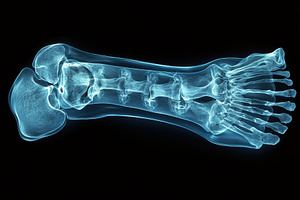 X-ray of a human arm and hand showca, a Photo by Tanuart