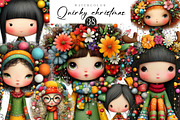 Quirky Christmas Cute Girl Clipart, an Illustration by CreationArt (Thumbnail 1 of 5)