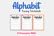 Alphabet worksheet, Tracing letters, an Education Illustration by TukTuk Design (Thumbnail 1 of 4)