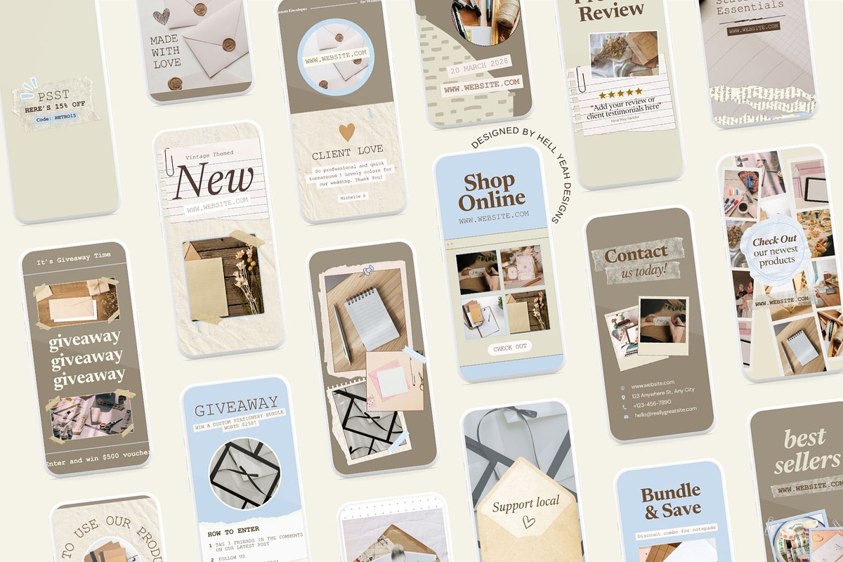 Nostalgic Desk Notes Instagram Story, a Social Media Template by Hell Yeah Designs (Photo 2 of 7)