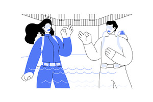 Diving pool training isolated, a Person Illustration by Visual Generation