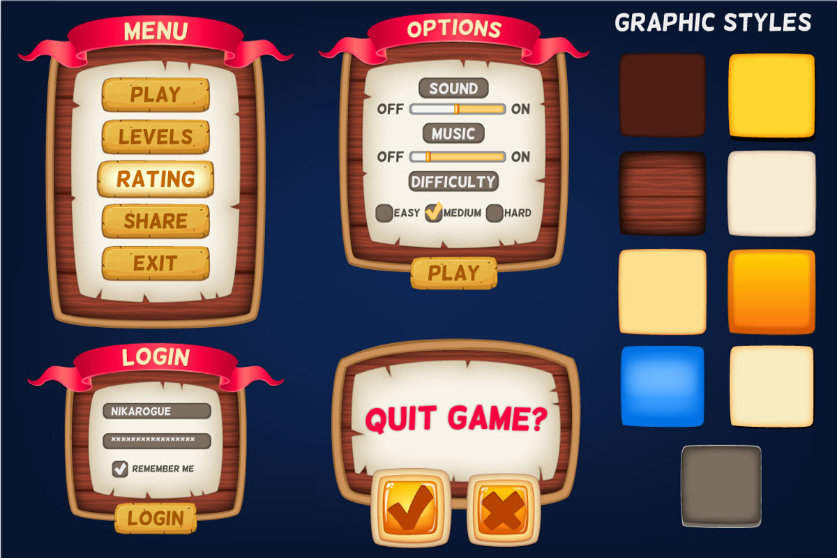 Cartoon Game GUI Pack, a Templates & Theme by SHMEL_Studio (Photo 2 of 4)