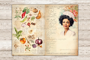 Vintage Cookbook Collage Sheet