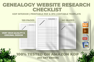 Genealogy Website Research Checklist, a Templates & Theme by M9 Design