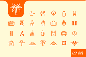 Traveling Tools Icons Vector, an Outline Icon by devastd