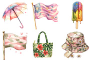 Camouflage Summer Clipart Bundle, an Illustration by Watercolor design (Thumbnail 5 of 5)