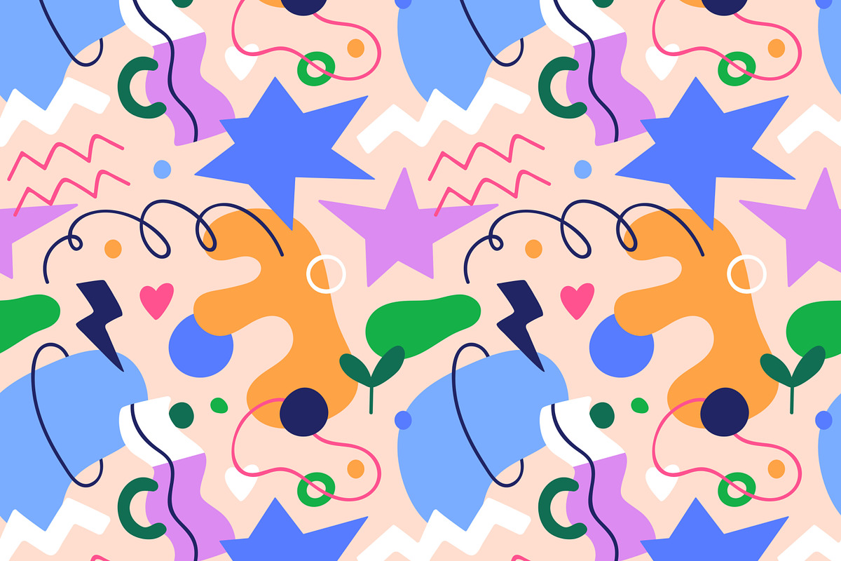 Doodle shapes, kids seamless pattern, a Pattern Graphic by Good Studio (Photo 3 of 6)