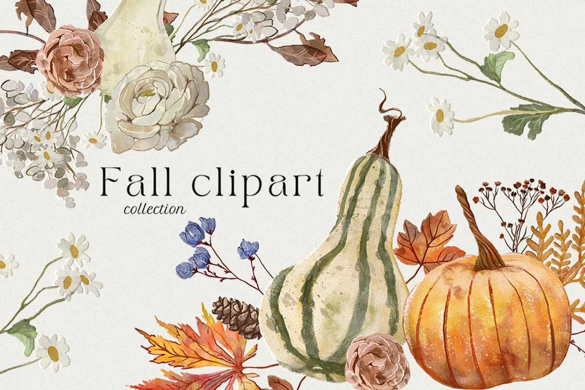 Autumn Fall Watercolor Set, an Illustration by NassyArt (Photo 3 of 11)