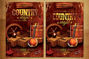 Western Country Music Party Flyer