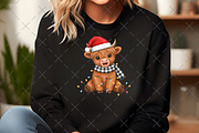 Christmas Lights Cute Highland Cow, an Illustration by Craft Nest (Thumbnail 4 of 6)