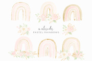 Pastel Watercolor Rainbow Clipart, an Illustration by PrettyGrandmillennial (Thumbnail 1 of 5)
