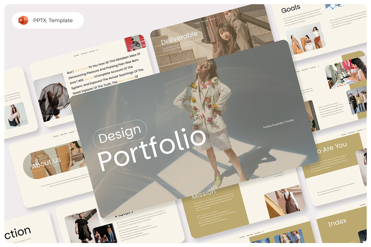 Design Portfolio PowerPoint Template, a Presentation Template by Premast (Photo 1 of 4)