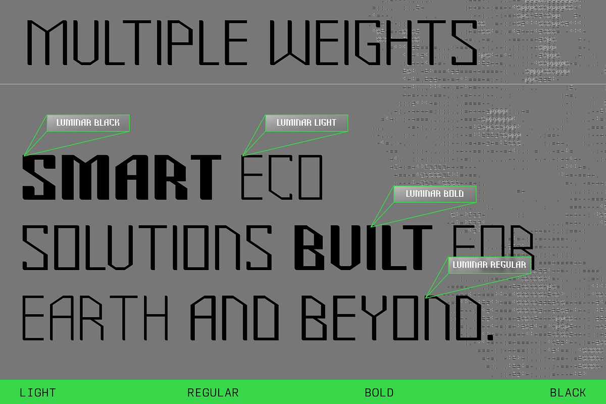 Luminar - Futuristic Font, a Sans Serif Font by CuratedType Studio (Photo 5 of 8)