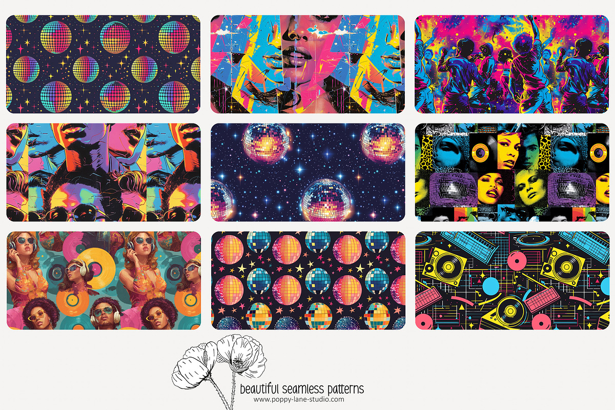 70 retro music seamless pattern, a Pattern Graphic by Poppy Lane Studio (Photo 5 of 10)