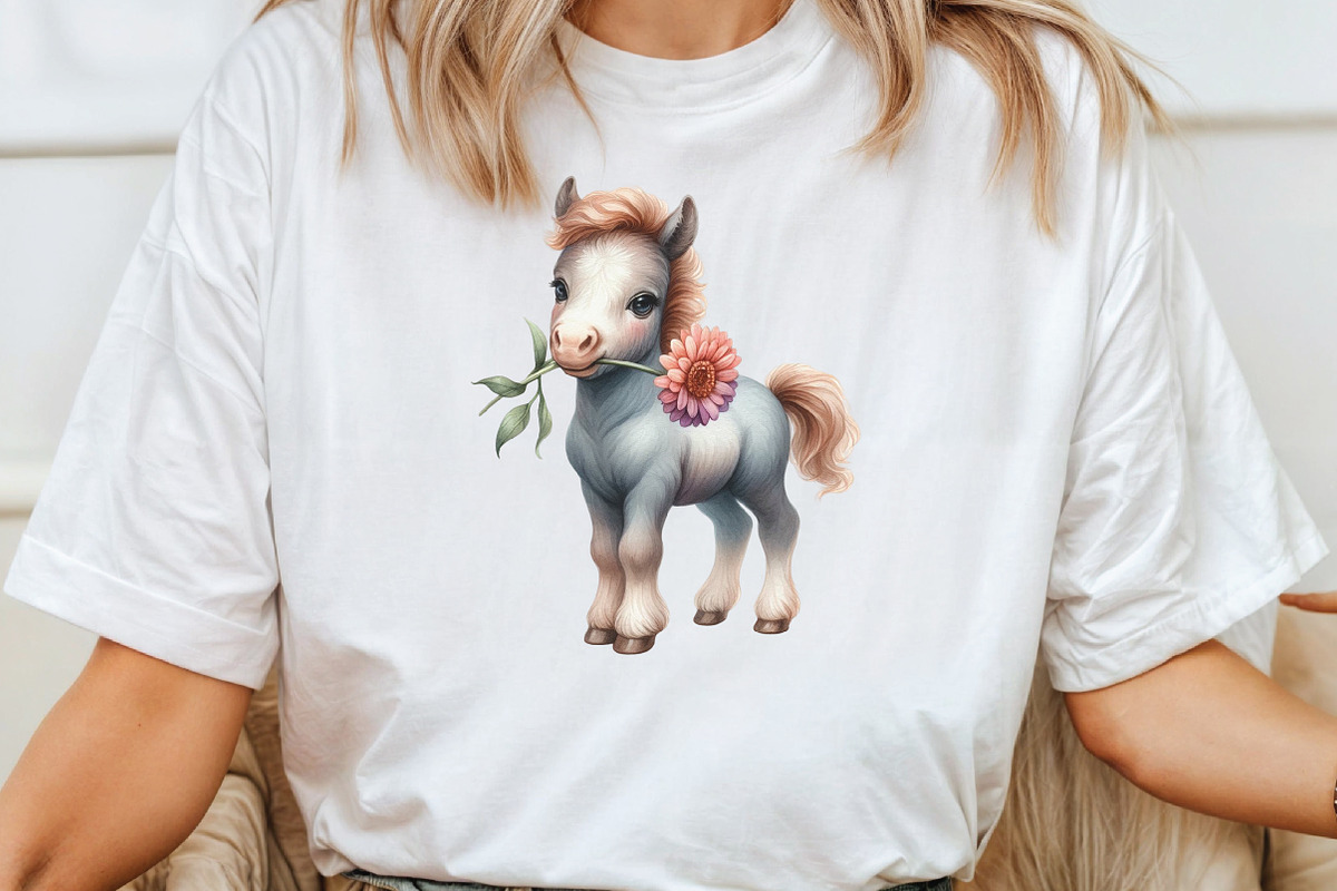 Watercolor Baby Horse Clipart, an Illustration by CraftArtStudio (Photo 4 of 6)