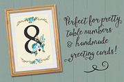 Vintage Blue Floral Numbers, an Illustration by Amanda Ilkov (Thumbnail 4 of 5)