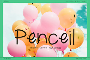 Penceil Handwritten Font + Icons