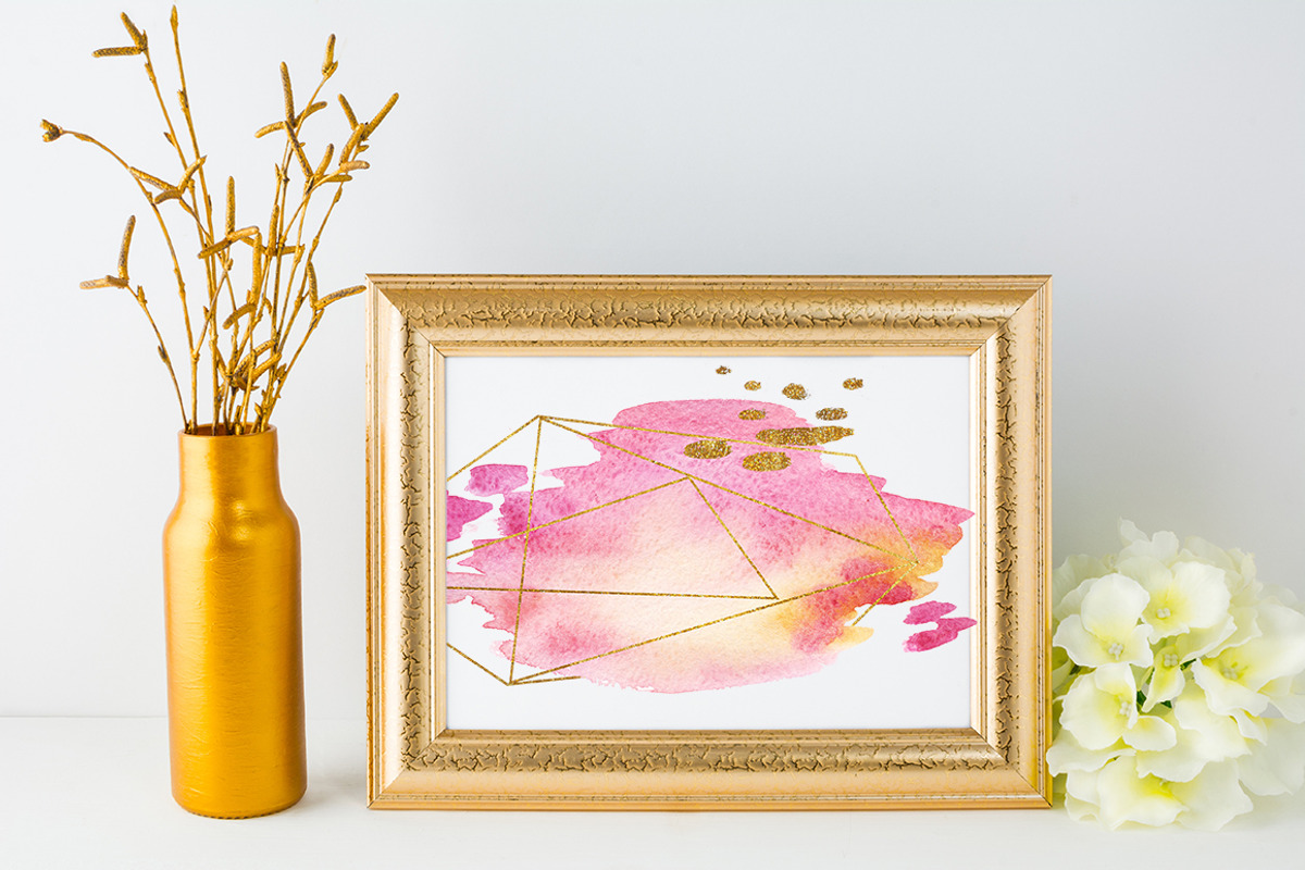 SPRING 63 PNG! WATERCOLOR BLOBS+GOLD, a Texture Graphic by holaholga (Photo 5 of 6)