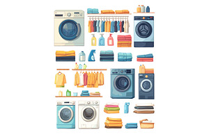 Cartoon laundry equipment. Washing, an Object Illustration by Stock-Smart-Start