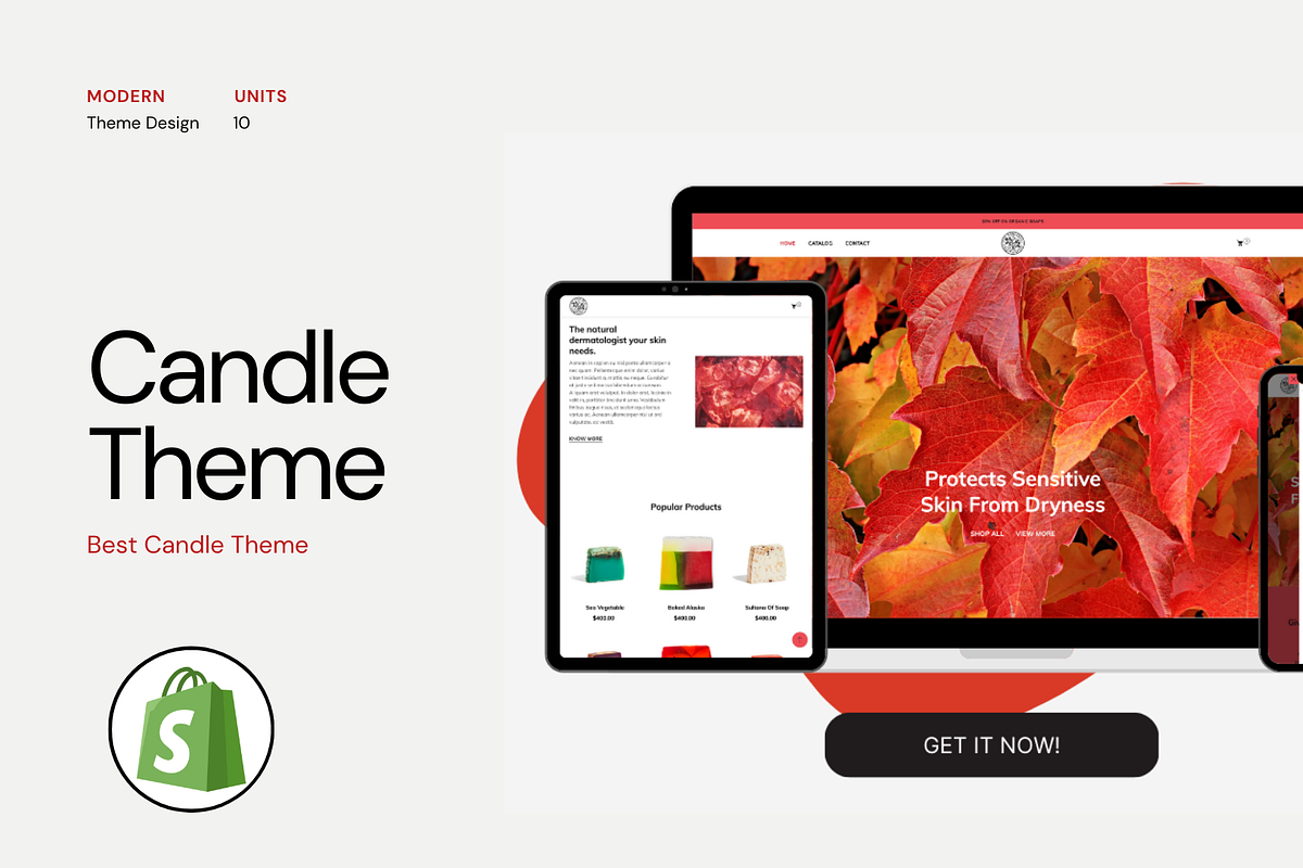 Shopify Candle Theme Light Red, a Templates & Theme by Exclusive Themes (Photo 1 of 10)