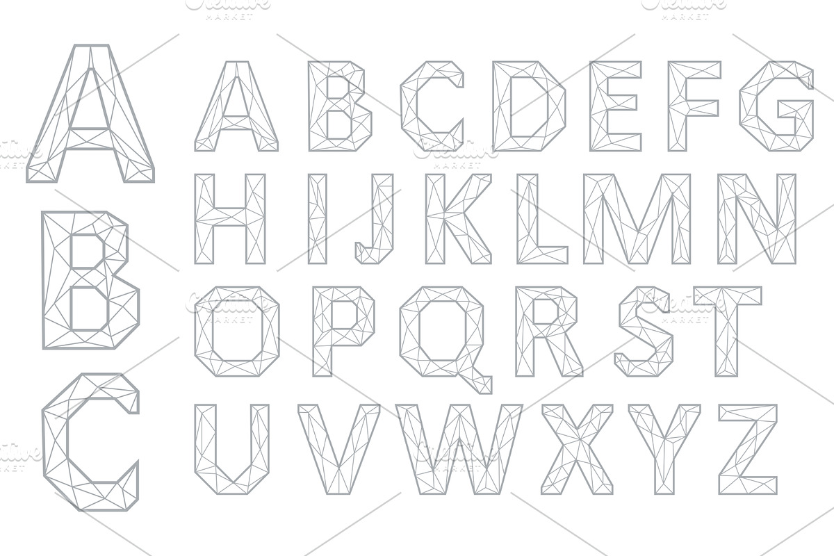 Alphabet Set. Gray letters on white, an Object Illustration by RODINA (Photo 1 of 3)