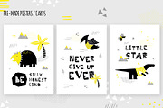 Dinos. Yellow design set., an Animal Illustration by kuchuk_design (Thumbnail 2 of 9)