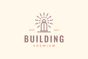 monument building gate logo, a Branding & Logo Template by devastd