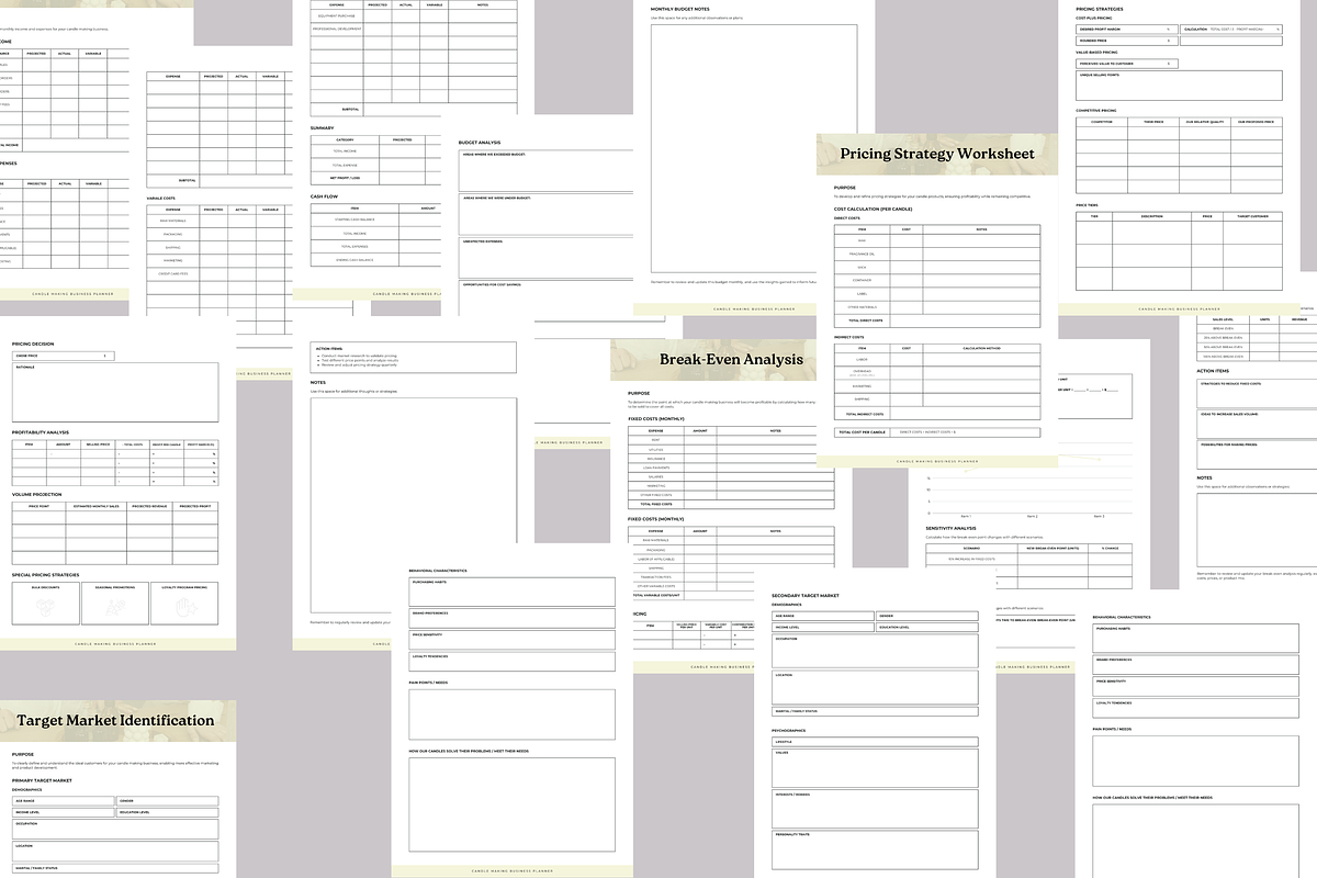 CANDLE MAKING BUSINESS PLANNER, a Brochure Template by Daring Digies (Photo 7 of 10)