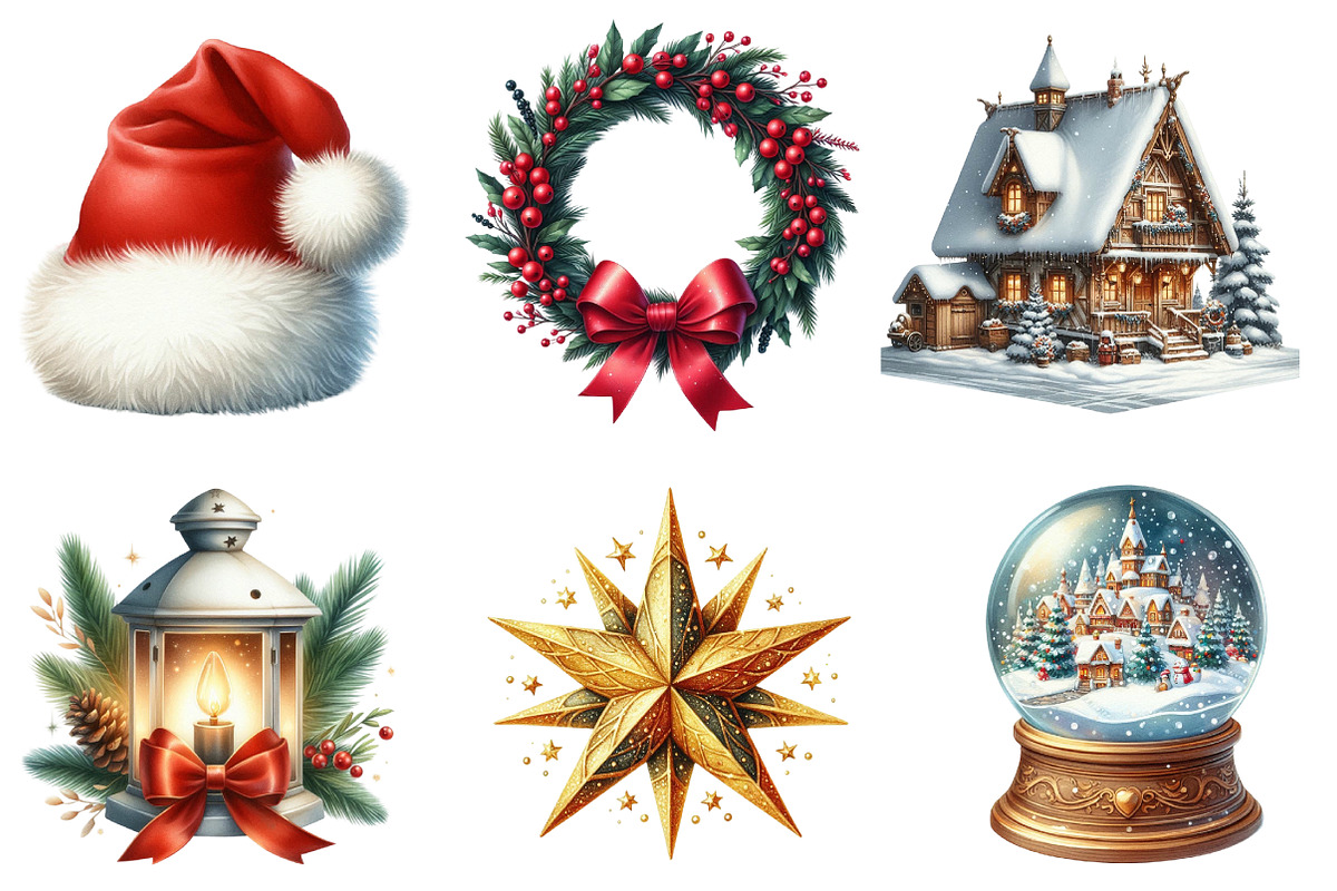 Christmas Elements Clipart, an Illustration by DreamArtGraphic (Photo 2 of 5)