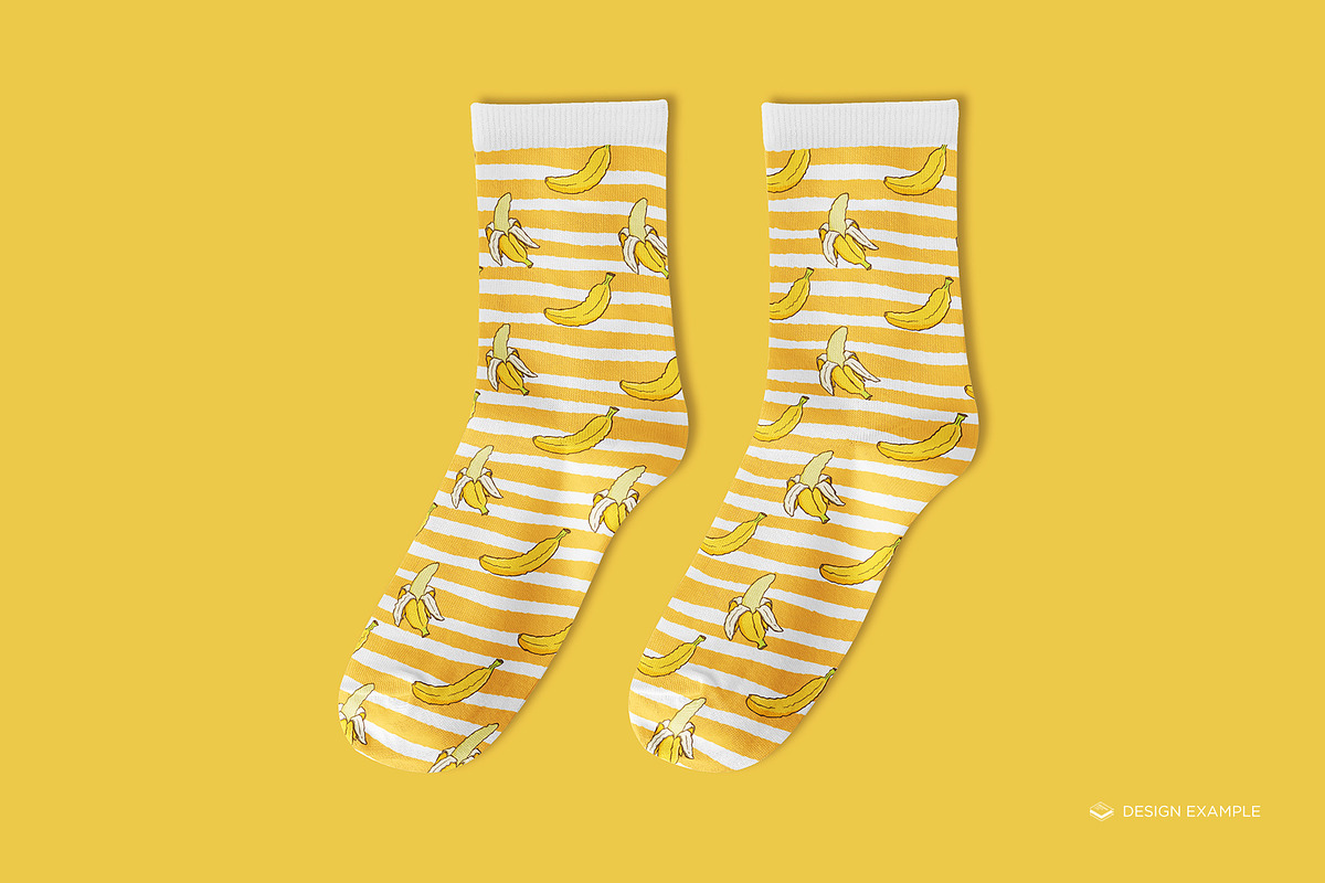 Mid Calf Crew Socks 2 Mock-up, a Packaging Mockup by Branda Keeps (Photo 8 of 17)