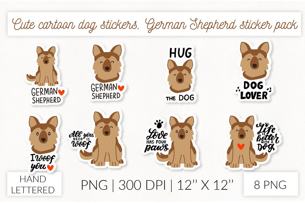 Cute dog stickers. Puppy Christmas, an Object Graphic by Let's Art (Photo 14 of 24)