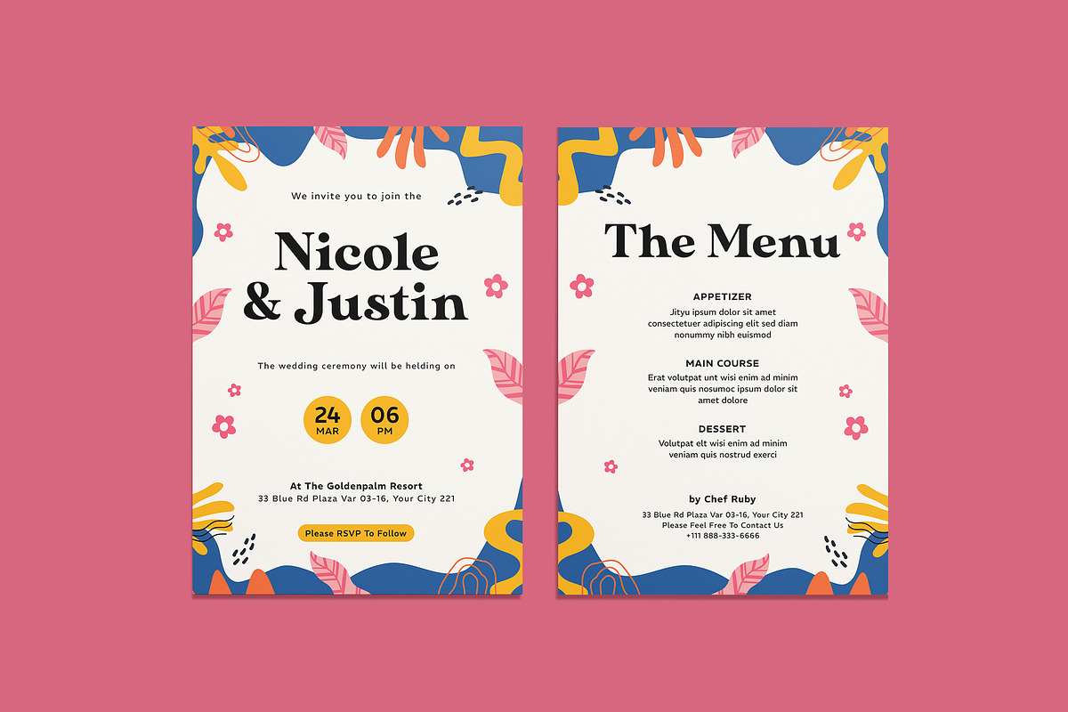 Abstract Wedding Invitation Template, an Invitation Template by iDoodle Studio (Photo 1 of 4)