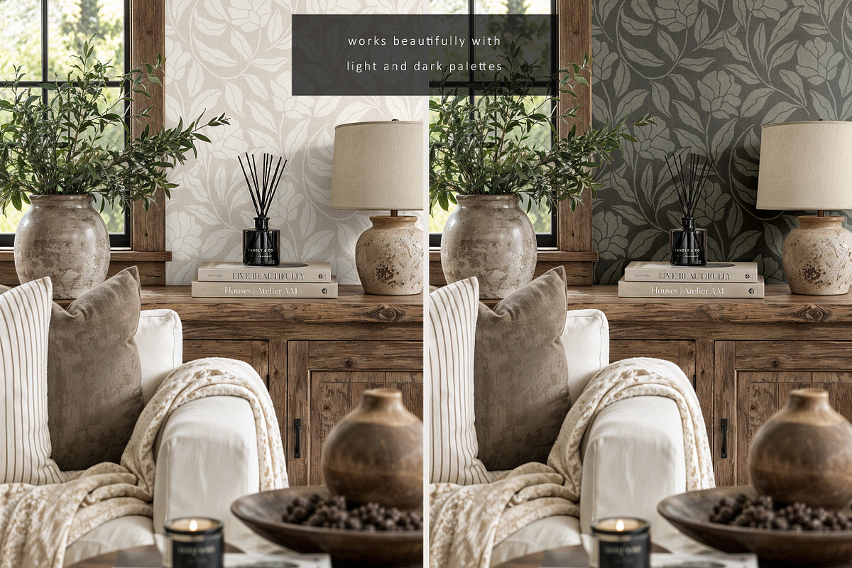 Rustic Farmhouse Wallpaper Mockup, a Household Mockup by LinnestCreative (Photo 5 of 6)