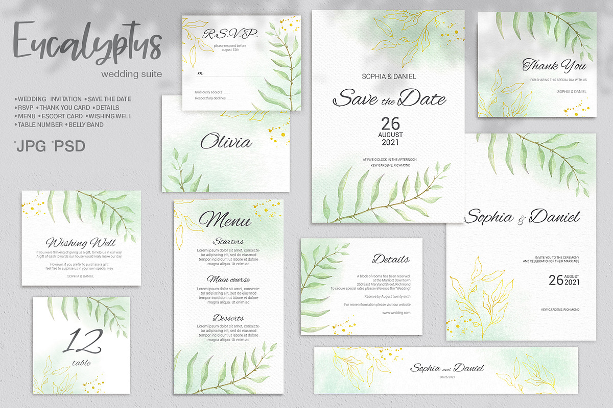 Eucalyptus wedding, an Invitation Template by Nebbia (Photo 1 of 5)
