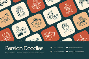 Persian Art Drawing Set, an Outline Icon by Vectors Market