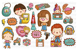 90s Kids Pop Culture Clipart