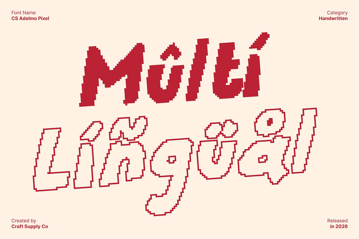 CS Adelmo Pixel, a Sans Serif Font by Craft Supply Co. (Photo 7 of 8)
