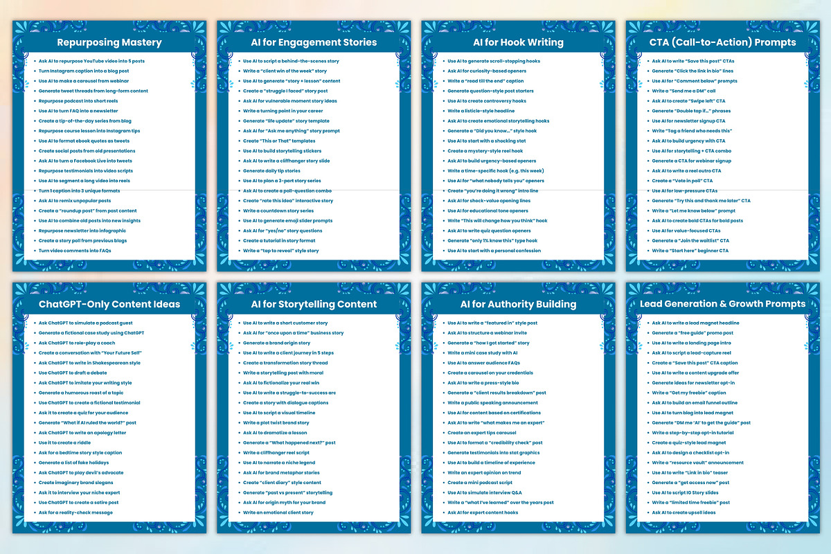1000+ AI Social Media Prompt Book, a Stationery Template by Designmela01 (Photo 3 of 6)