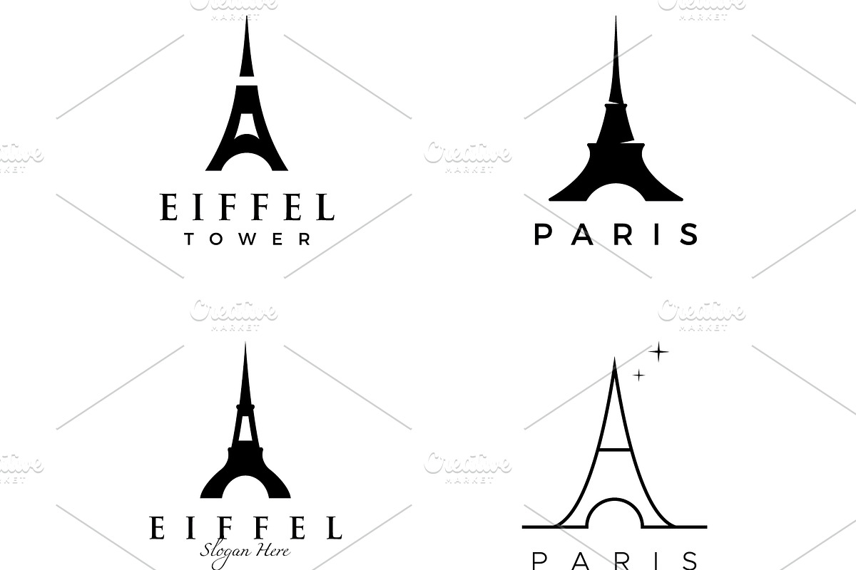French eiffel tower building Logo, a Branding & Logo Template by LOGOCREATIVE