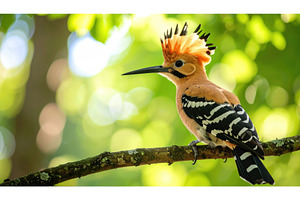Colorful hoopoe bird perched on a, an Animal Photo by Igor Tichonow