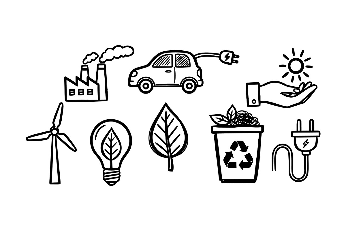 Eco Energy Hand Drawn Clipart, an Illustration by designvectx (Photo 2 of 3)