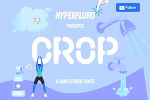 Crop Stencil Font Family 6 Fonts