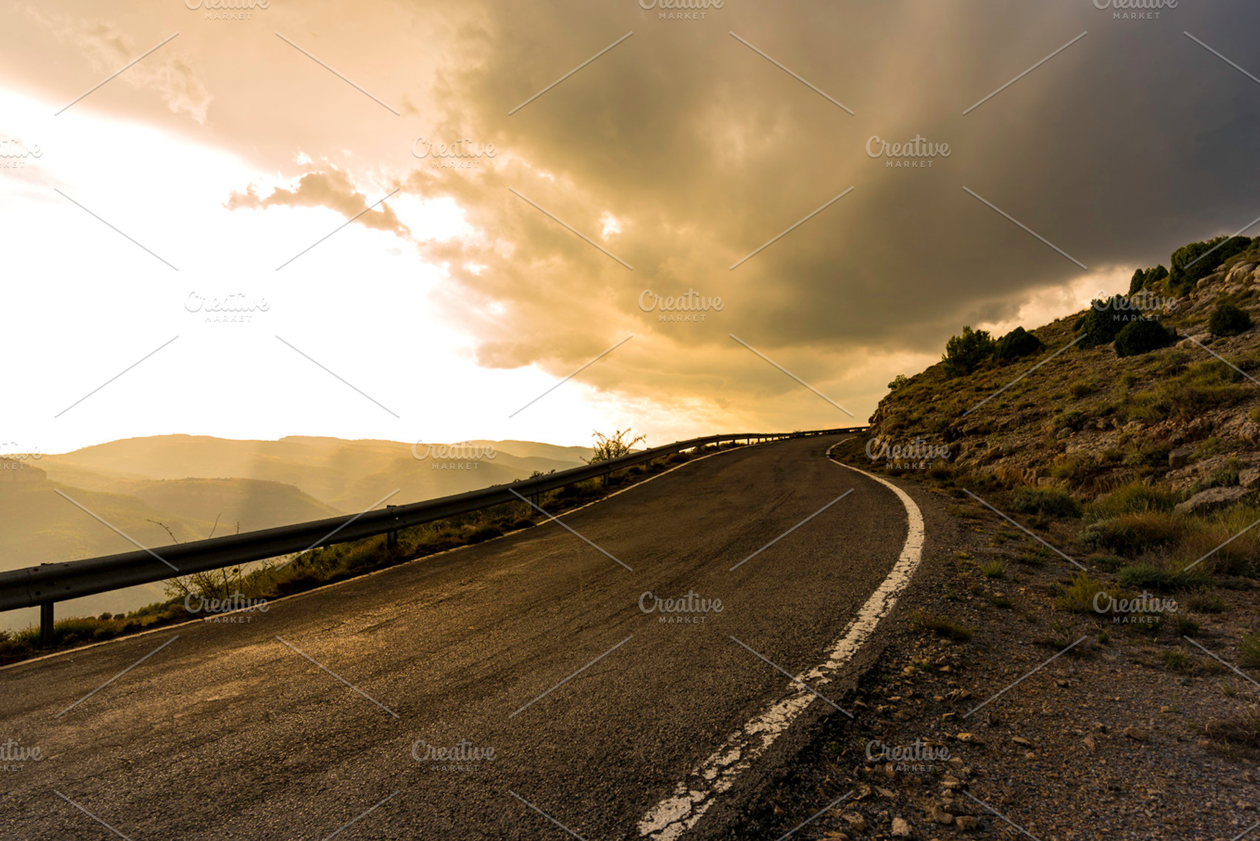 Mountain road stock photo containing aragon and spain, a Nature Photo by Josfor photos