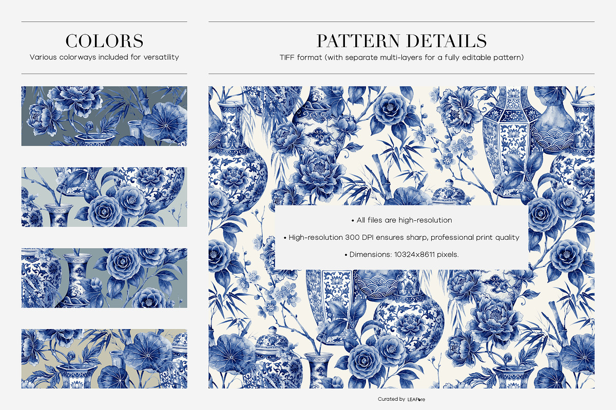 Chinoiserie Inspired Toile Patterns, a Pattern Graphic by LEAFure (Photo 2 of 9)