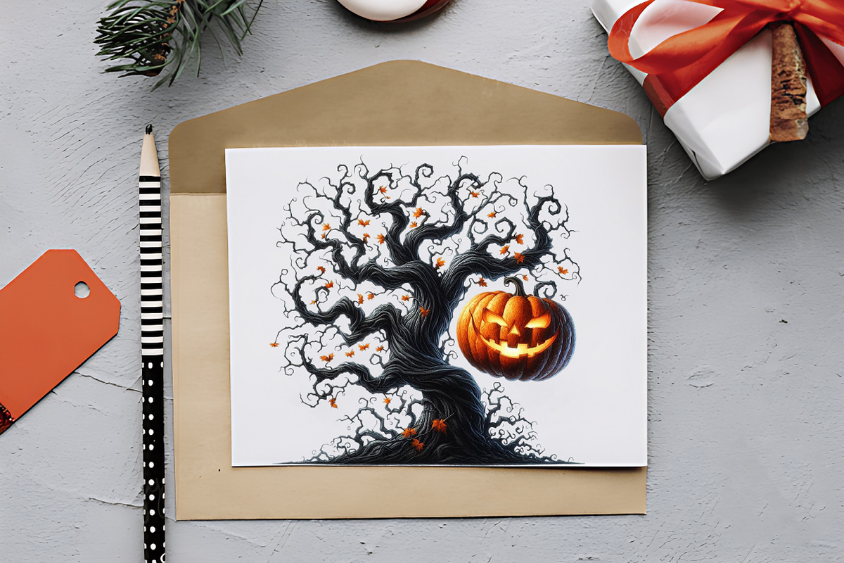 Halloween Black and White Watercolor, an Illustration by RobertsArt (Photo 3 of 7)